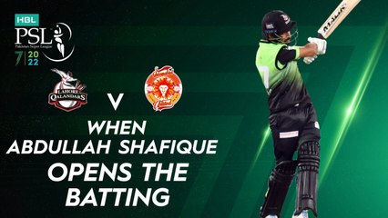 When Abdullah Shafique Opens The Batting | Lahore Qalandars vs Islamabad United | Match 33 | HBL PSL 7 | ML2G