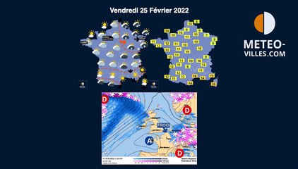 prévisions météo du vendredi 25 février 2022