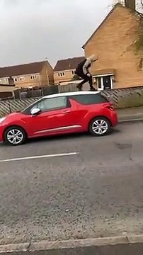 Child filmed running across top of woman's parked car in Doncaster