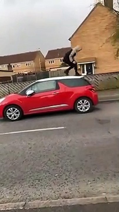 Child filmed running across top of woman's parked car in Doncaster