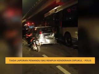 Tiada laporan pemandu bas rempuh kenderaan dipukul - Polis