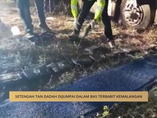 Setengah tan dadah dijumpai dalam bas terbabit kemalangan