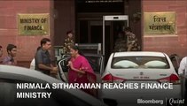 FM Nirmala Sitharaman Reaches Finance Ministry