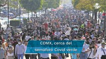 CDMX, con menor propagación del coronavirus y cerca del semáforo epidemiológico verde