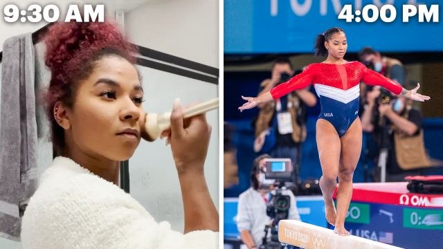 Olympic Gold Medalist Jordan Chiles' Entire Routine, From Waking Up to Winning Medals