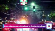 Incendio consume tienda de artículos de oficina en la CDMX