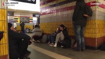 Ukrainians shelter in Kyiv metro amid Russia threat
