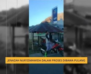 Jenazah Nur Ismawida dalam proses dibawa pulang
