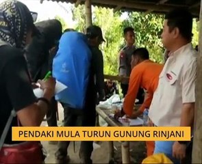 Pendaki mula turun Gunung Rinjani