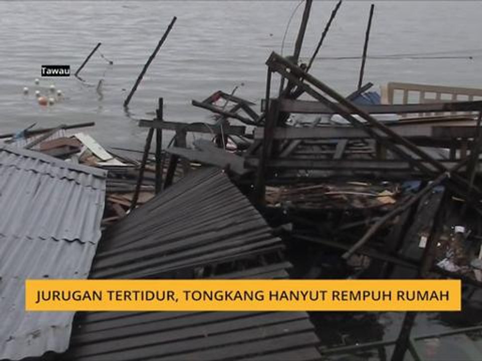 Jurugan tertidur, tongkang hanyut rempuh rumah