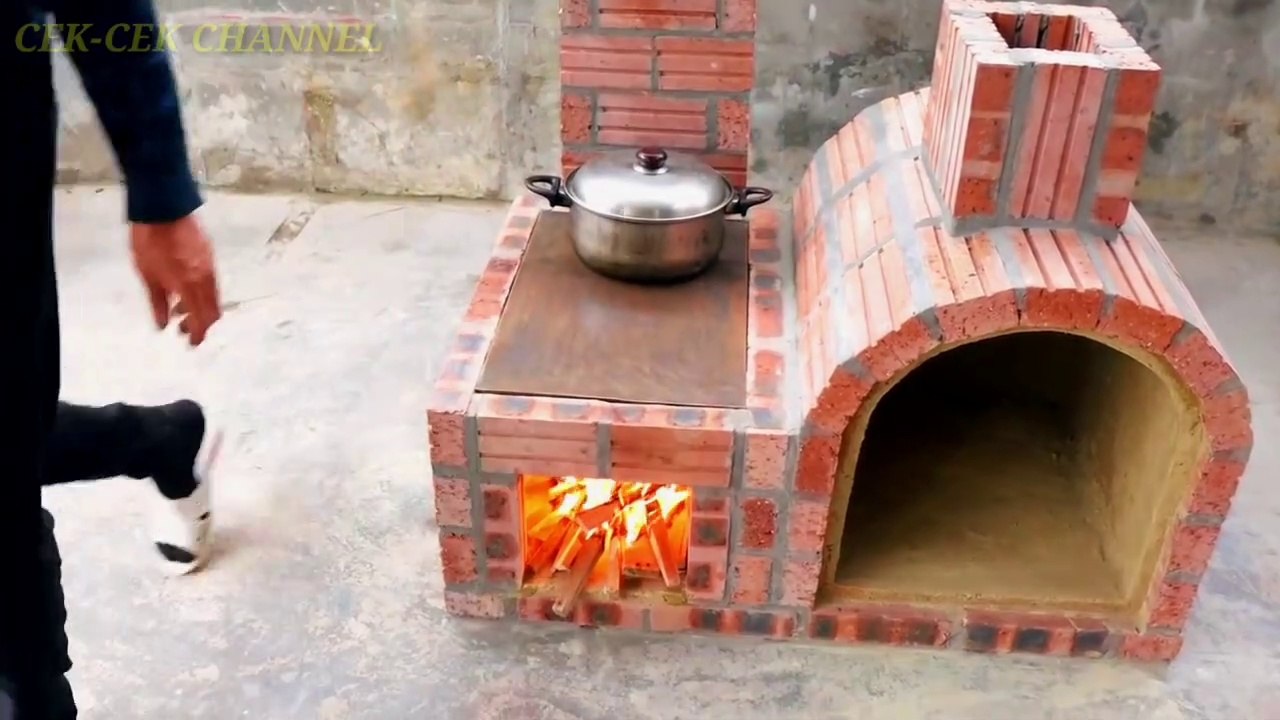 Membuat tungku kayu bakar+oven yang cantik