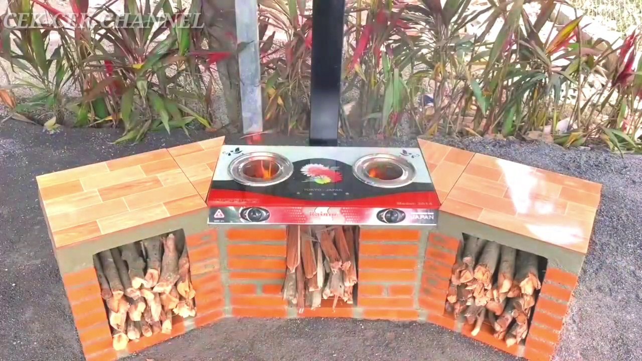 Daur ulang kompor gas rusak jadi tungku kayu cantik