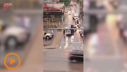 Guy Asleep at Red Light Crashes Car