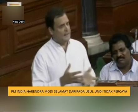 Perdana Menteri Narendra Modi selamat daripada usul undi tidak percaya