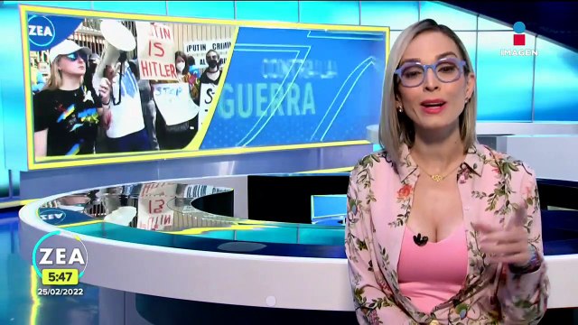 Ucranianos en la CDMX protestan frente a la embajada de Rusia