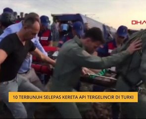 10 terbunuh selepas kereta api tergelincir di Turki