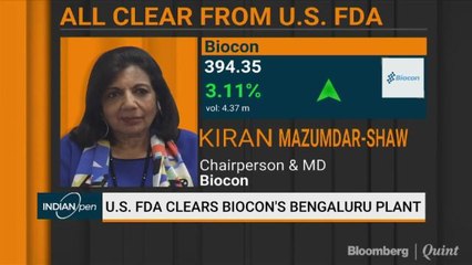 U.S. FDA  Clears Biocon's Bengaluru Plant