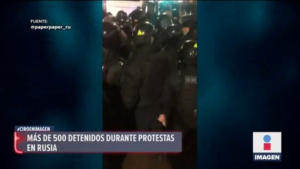 Más de 500 detenidos durante protestas en Rusia