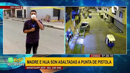 Comas: Cámara registra violento asalto contra una madre y sus hijas
