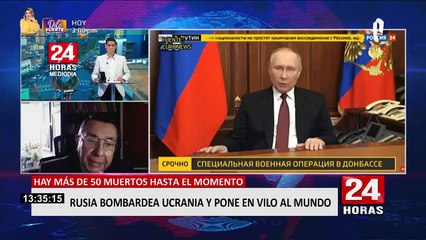 Juan Velit: Operación militar rusa tiene los rasgos de la que realizó Hitler hace más de 80 años