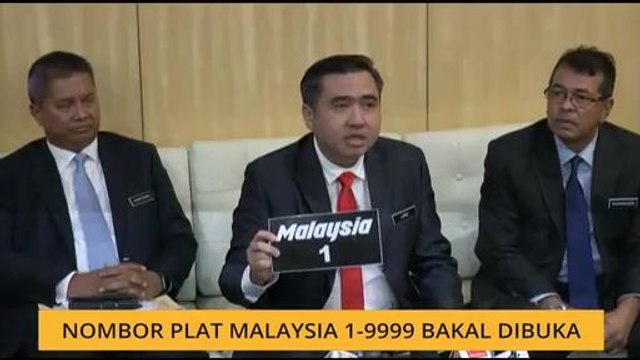 Nombor plat Malaysia 1-9999 bakal dibuka