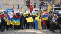 Ankara’da yaşayan Ukraynalılardan ‘Rusya’ protestosu