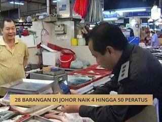 28 barangan di Johor naik 4 hingga 50 peratus