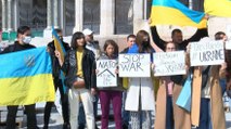 Beyazıt Meydanı’nda Ukraynalılardan Rusya protestosu