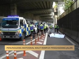 Penunggang motosikal maut rempuh penghadang jalan