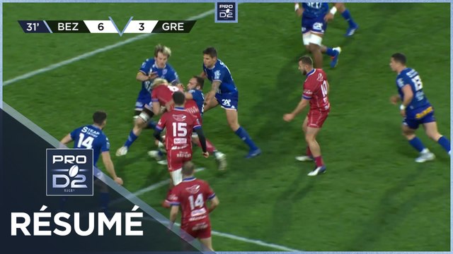 PRO D2 - Résumé AS Béziers Hérault-FC Grenoble Rugby: 20-17 - J22 - Saison 2021/2022