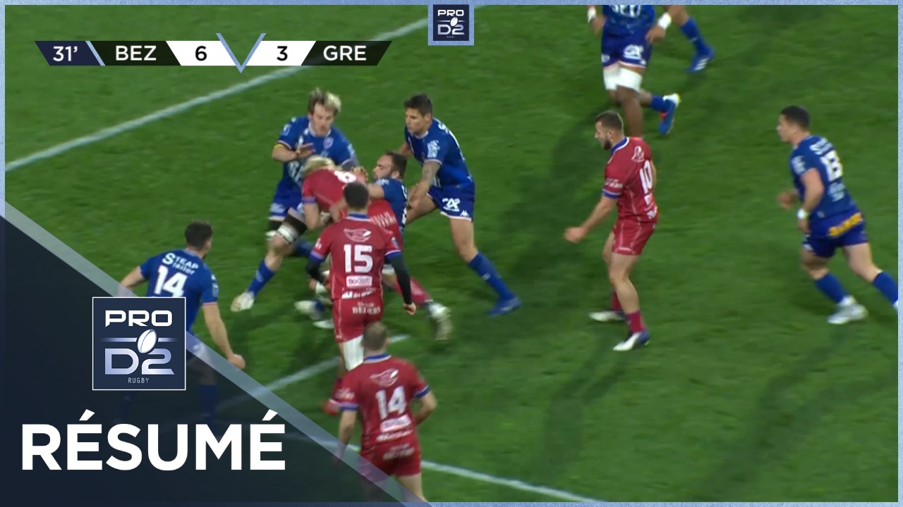 PRO D2 - Résumé AS Béziers Hérault-FC Grenoble Rugby: 20-17 - J22 - Saison 2021/2022