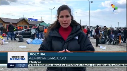Miles de refugiados del conflicto en Ucrania llegan a frontera con Polonia
