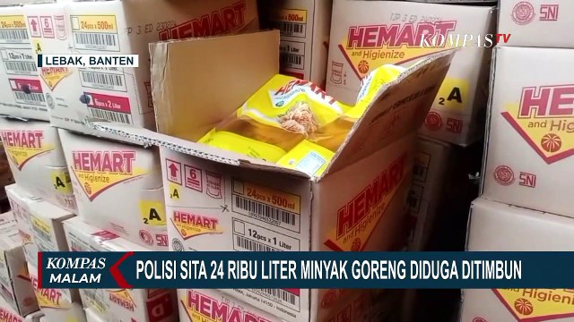 Polres Lebak Sita 24 Ribu Liter Minyak Goreng yang Diduga Ditimbun di Gudang Milik Warga