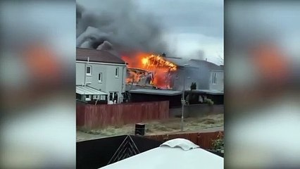 Dramatic footage shows Larbert house destroyed by fire