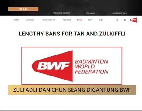 Zulfadli dan Tan Chun Seang digantung BWF