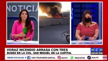 Se reportan tres autobuses incendiados en la colonia San Miguel de la capital
