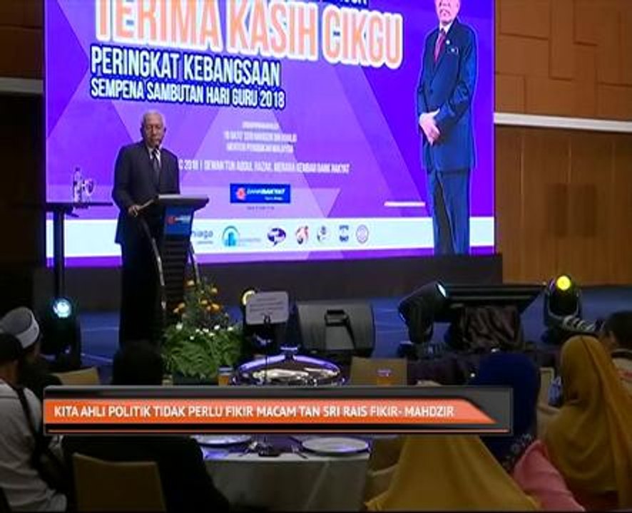 Kita ahli politik tidak perlu fikir macam Rais Yatim fikir - Mahdzir