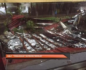 Ribut "terbangkan" bumbung sekolah