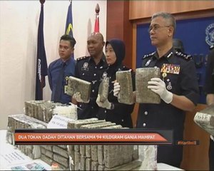 Dua tokan dadah ditahan bersama 94 kilogram ganja mampat