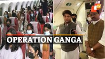 Indian Evacuees From Ukraine Welcomed By Union Minister Jyotiraditya Scindia At Delhi Airport