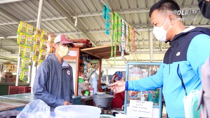 Sabtu Ceria, Jalan Sehat Polresta Sidoarjo Sambil Gelar Vaksinasi di Pasar