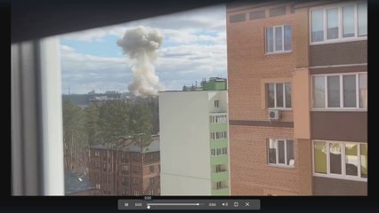 مشاهد لانفجار وقع قبل قليل في العاصمة الأوكرانية كييف