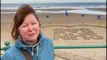 NHS campaigners create message in the sand at beach in Sunderland