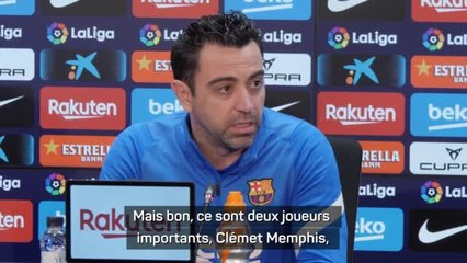 26e j. - Xavi annonce les retours de Lenglet et Memphis dans le groupe