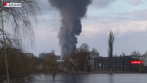 مشاهد الدخان في مدينة فاسيلكيف ناجم عن استهداف خط أنابيب غاز
