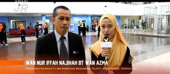 #AWANIJr: Ketua Pustakawan PSNZ UMT Tn.Hj.Abu Hassan bersama EDUWAVE TV