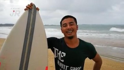 #AWANIJr: Sukan luncur air di Pantai Merang, Setiu