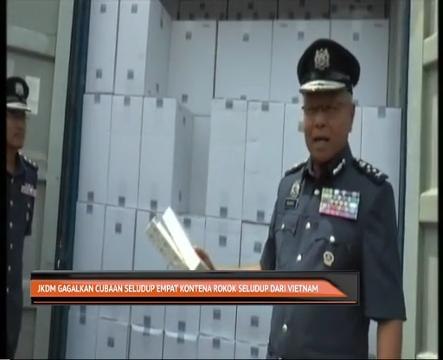 JKDM gagalkan cubaan seludup empat kontena rokok seludup dari Vietnam