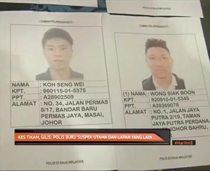 Kes tikam, gilis: polis buru suspek utama dan lapan yang lain