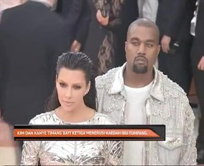 Kim dan Kanye timang bayi ketiga menerusi kaedah ibu tumpang